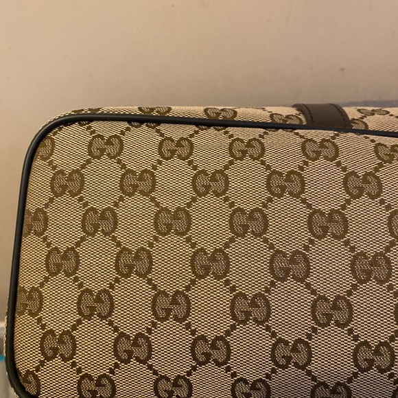 Gucci Large Handbag with strap Dark brown beige canvas tote New - Picture 8 of 11